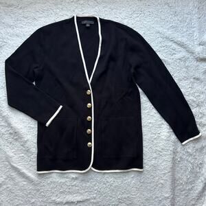 Ann Taylor Black and White Cardigan Size Medium